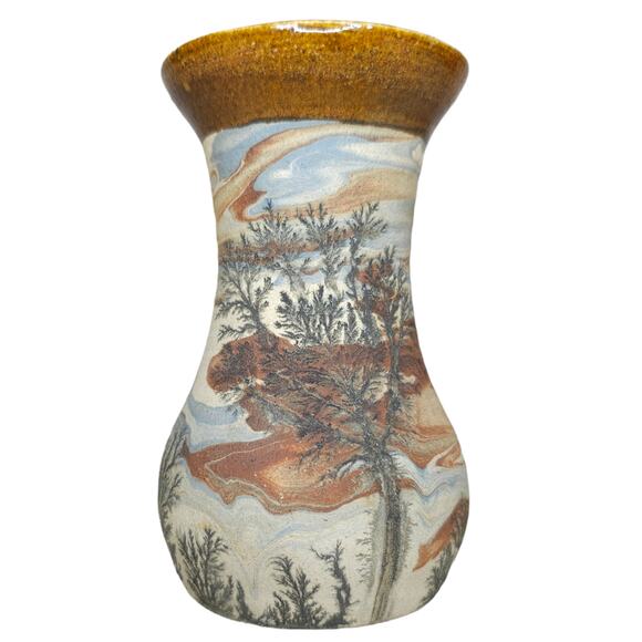 Vintage Sevierville Pottery Bud Mini Vase Trees Dendritic Swirl Tennessee - Picture 7 of 12